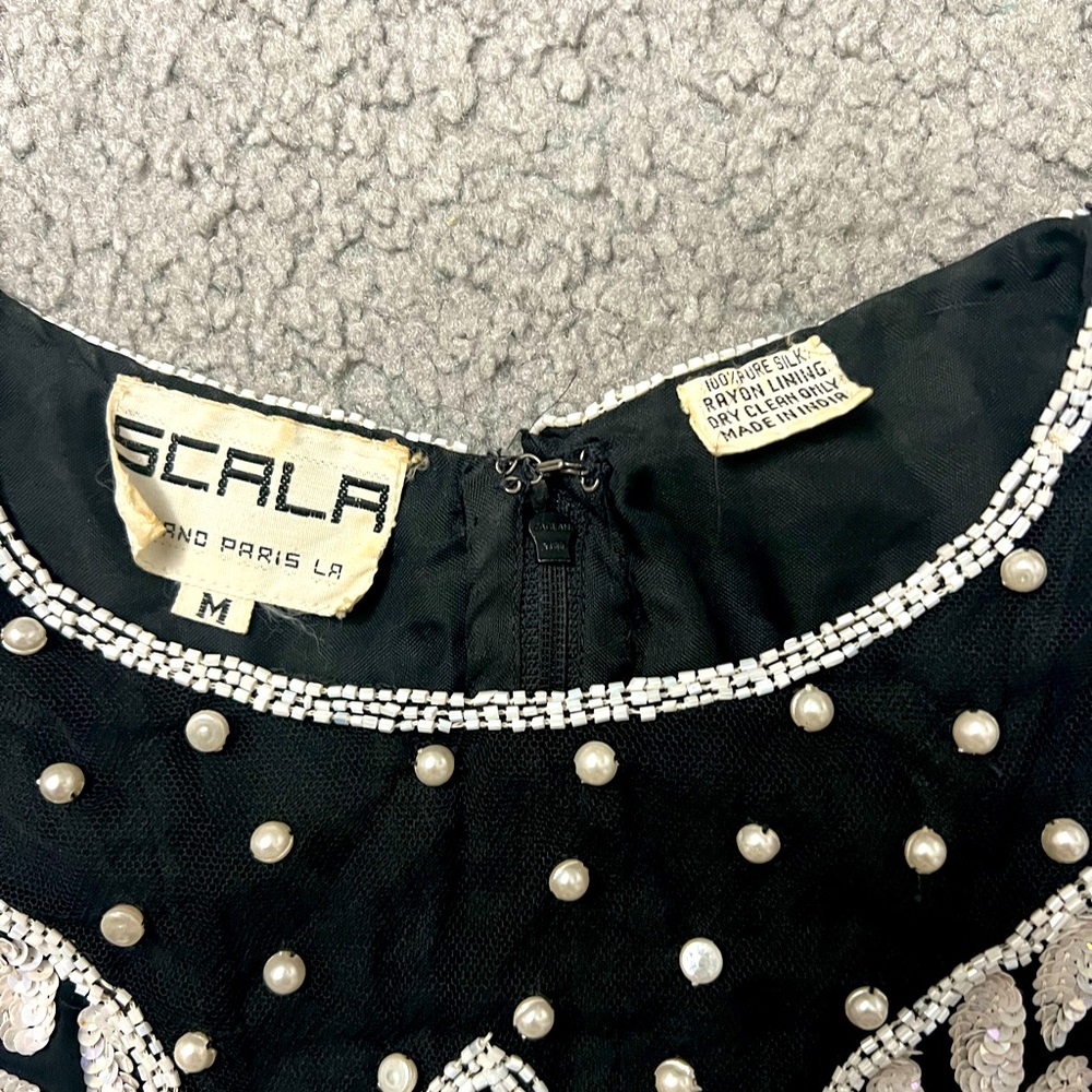 Scala Vintage Sequin Beaded Top - image 3